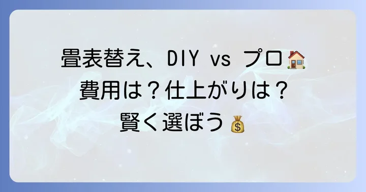 畳表替えの費用相場：ホームセンターと専門業者を比較