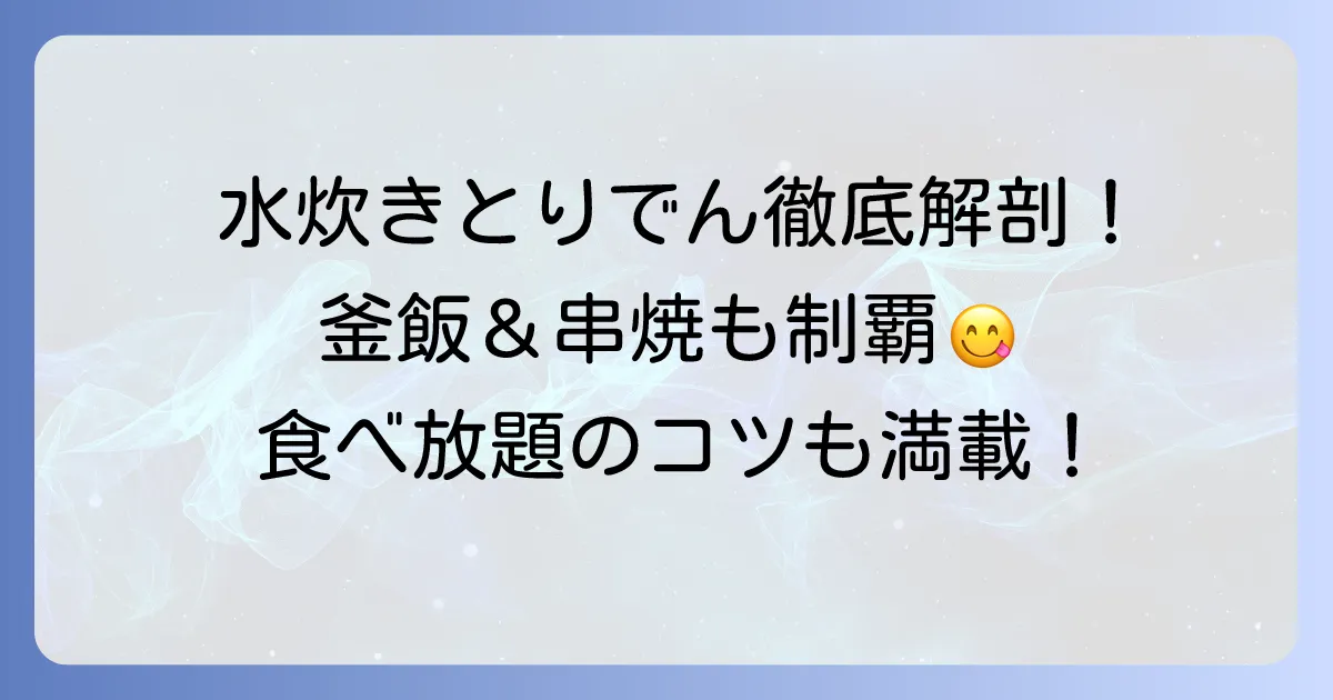 水炊き「とりでん」の魅力徹底解説！釜飯と串焼も楽しめる絶品鍋と食べ放題の全貌