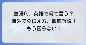 整腸剤の英語表現と海外での伝え方：徹底解説！よくある疑問も解決