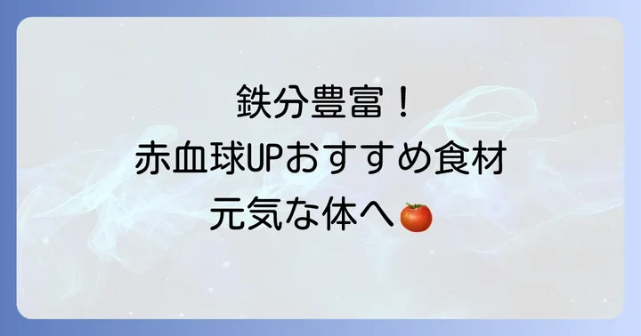 赤血球を増やすためのおすすめ食べ物リスト