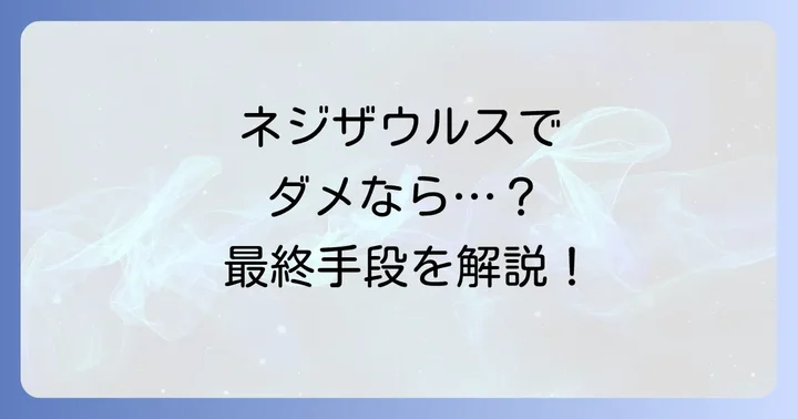 ネジザウルスで対応できない場合の最終手段と代替方法