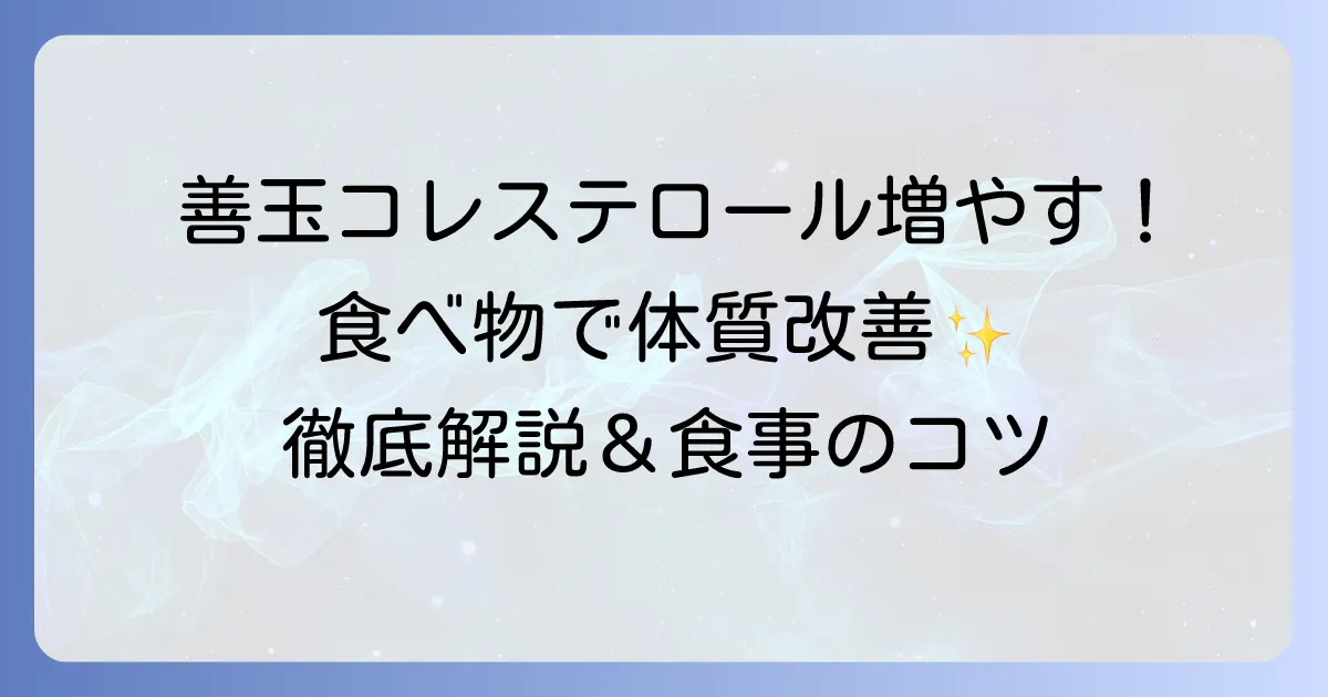 善玉コレステロールを増やす食べ物を徹底解説！健康的な食生活で体質改善