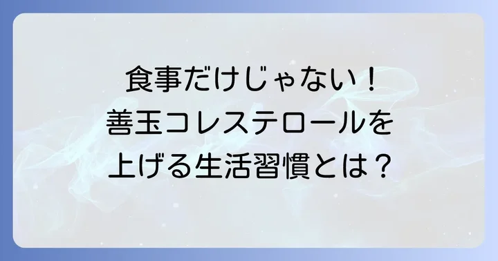 食事以外で善玉コレステロールを高める生活習慣