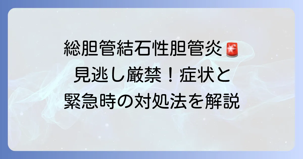 総胆管結石性胆管炎の症状を徹底解説！見逃せないサインと緊急時の対処法