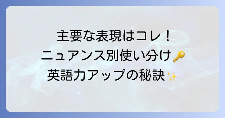 主要な英語表現とそのニュアンス