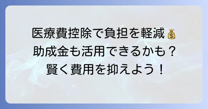 費用負担を軽減するコツ：医療費控除と助成金