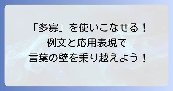 「多寡」の正しい使い方と例文