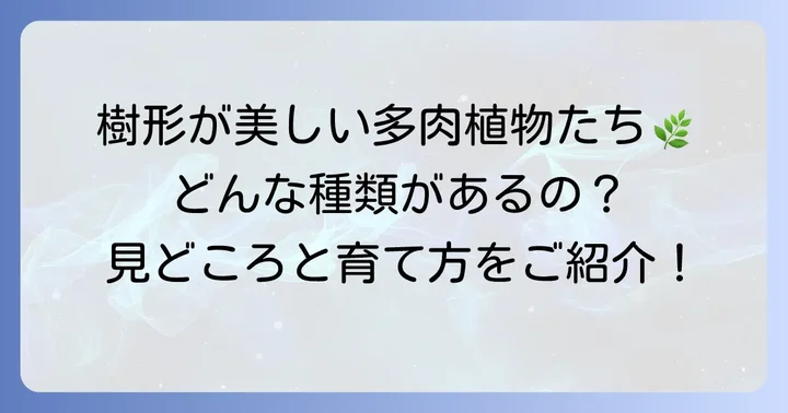 上に伸びる多肉植物の種類｜自然な樹形を楽しむ品種