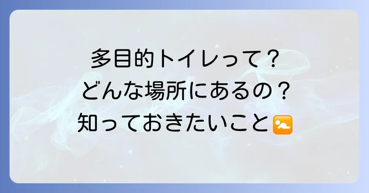 多目的トイレとは？多様なニーズに応える空間の重要性