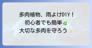 多肉植物の雨よけの作り方：徹底解説！初心者でも簡単DIYで大切な多肉を守る方法