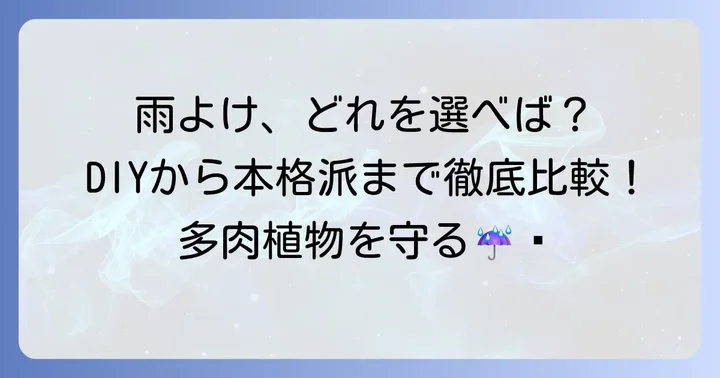 多肉植物の雨よけの種類と選び方自分に合った方法を見つけよう
