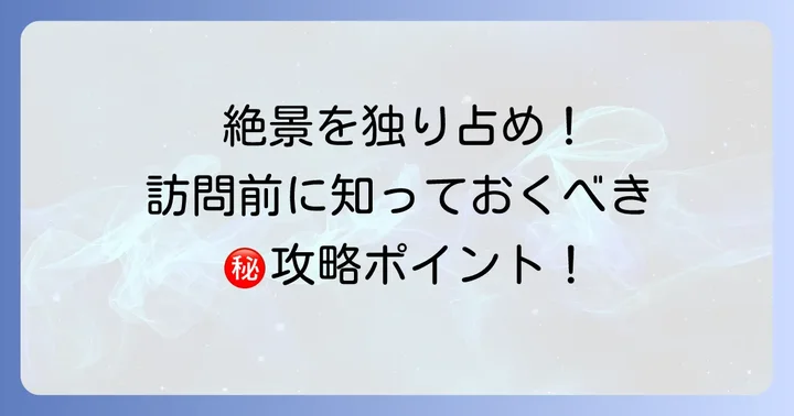 展望台訪問をさらに楽しむためのコツと注意点
