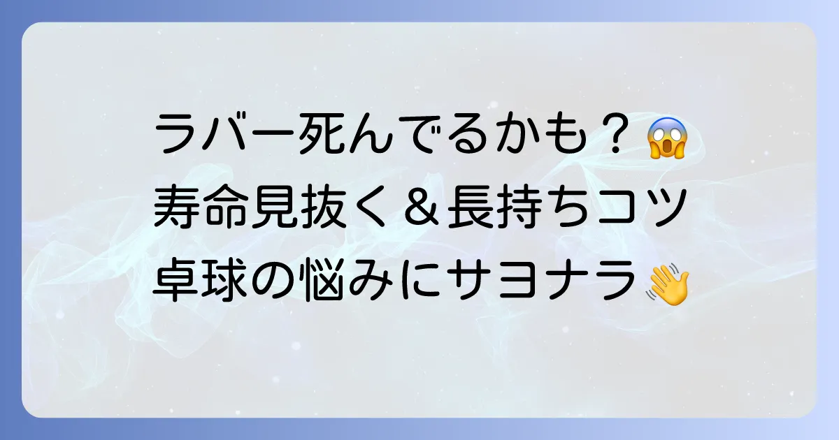 卓球の死んだラバーのサインを見逃すな！寿命を延ばす手入れのコツ