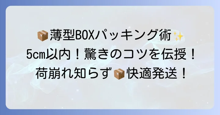 薄型BOXに荷物をスマートに詰める梱包のコツ