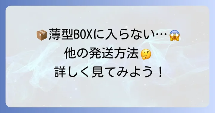 薄型BOXに入りきらない場合の代替手段