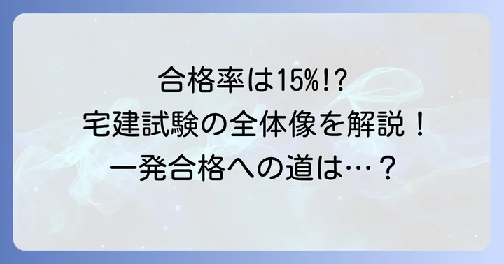 宅建の一発合格割合と試験の全体像