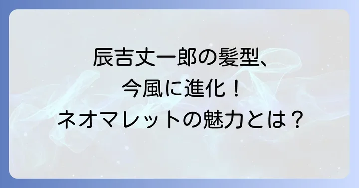 現代に蘇る辰吉丈一郎スタイル:ネオマレットヘアの魅力