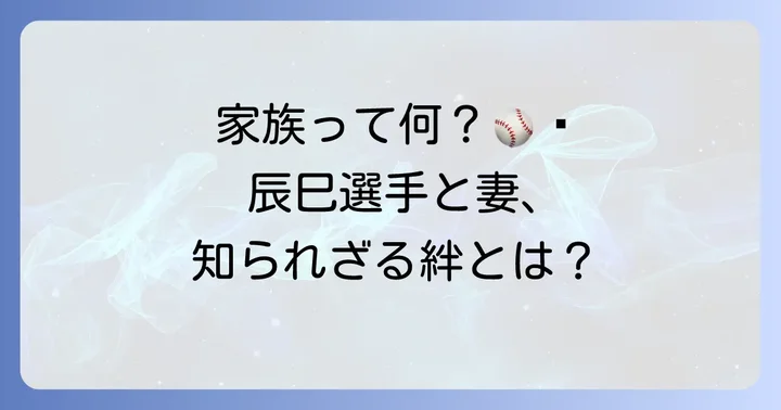 辰巳涼介選手の家族構成と妻・鈴木セリーナさんについて