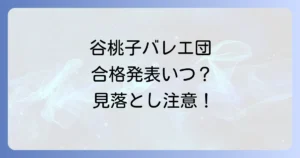 谷桃子バレエ団オーディション結果の確認方法と、合格・不合格後のステップを徹底解説