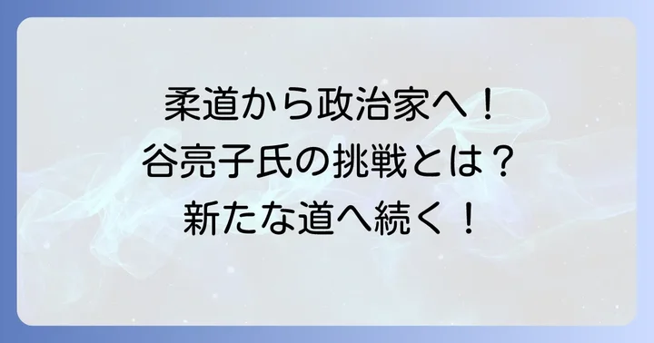 柔道引退から政治家へ転身した谷亮子氏