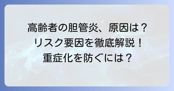 高齢者の胆管炎の主な原因とリスク要因