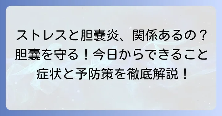 胆嚢炎の予防とストレス対策