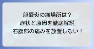 胆嚢炎の痛む場所はどこ？症状と原因、対処法を徹底解説