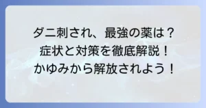 虫刺されのかゆみ止め、最強はどれ？ダニ刺されの症状と対策を徹底解説
