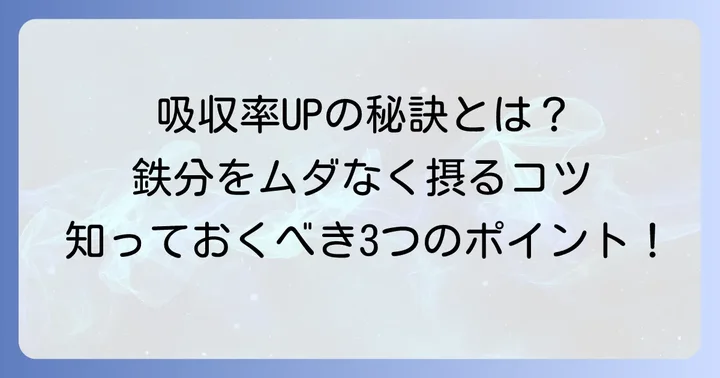 鉄分の吸収率を高める飲み方のコツ