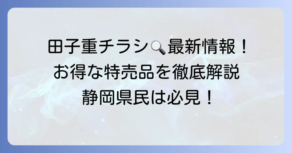 スーパー田子重のチラシ最新情報！お得な特売品と店舗情報を徹底解説