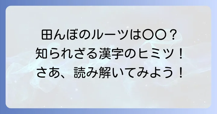 漢字「田」の基礎知識