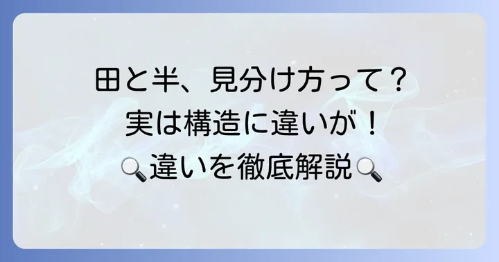 「田」と「半」の漢字を徹底比較!混同しやすいポイントと見分け方