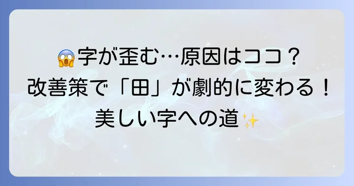 「田」を書くときによくある間違いと改善策