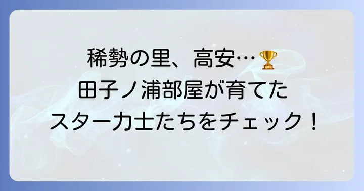 田子ノ浦部屋が輩出した主な力士たち