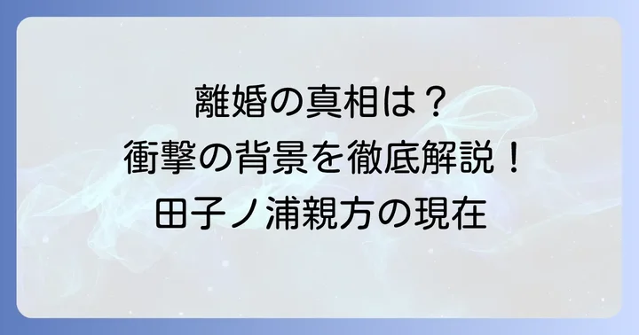 田子ノ浦親方の離婚はいつ？その背景とは