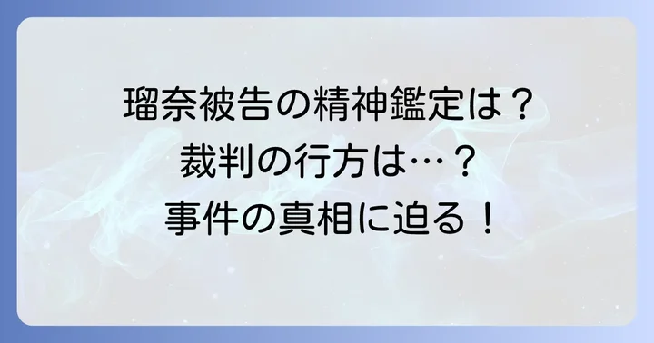 刑事責任能力の判断と今後の裁判の行方