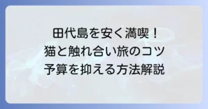 田代島への宿泊を安く抑えるコツ！予算を抑えて猫の島を満喫する方法