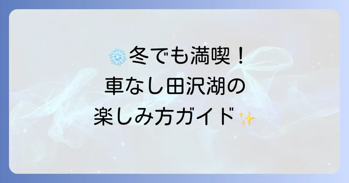 冬の田沢湖を車なしで楽しむコツ