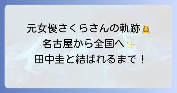 田中圭さんの妻・さくらさんのプロフィールと芸能界での経歴