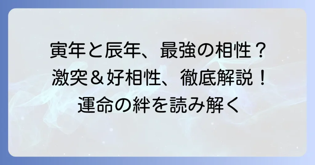 寅年と辰年の相性を徹底解説！強運を呼び込む関係性のコツと課題を乗り越える方法