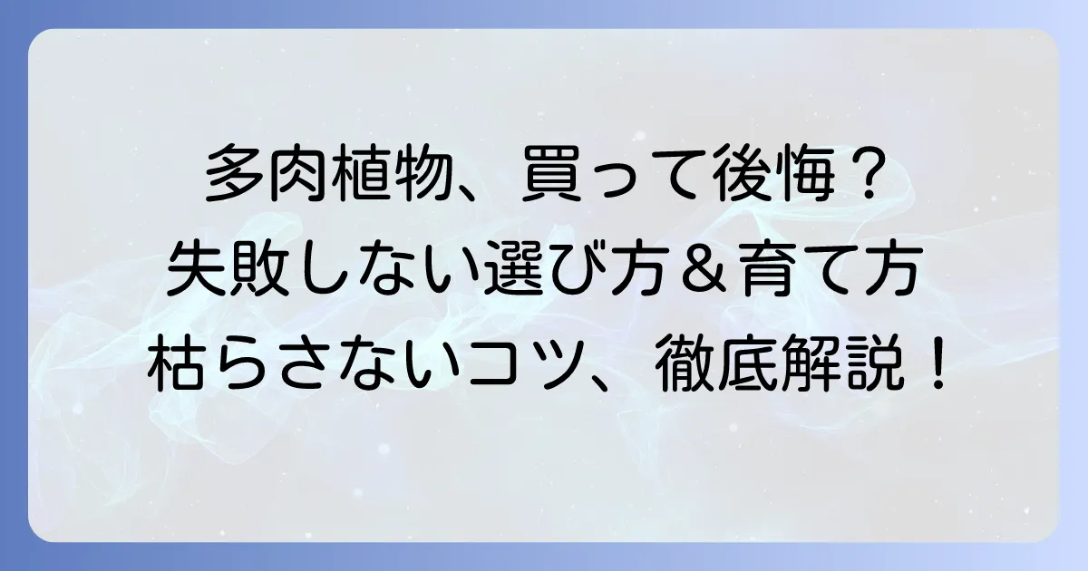 多肉植物で買ってはいけない種類を徹底解説！失敗しない選び方と育て方のコツ