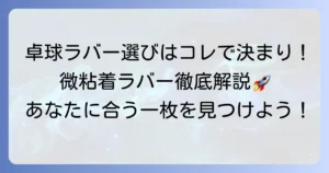 卓球の微粘着ラバーのおすすめを徹底解説！選び方から人気商品まで