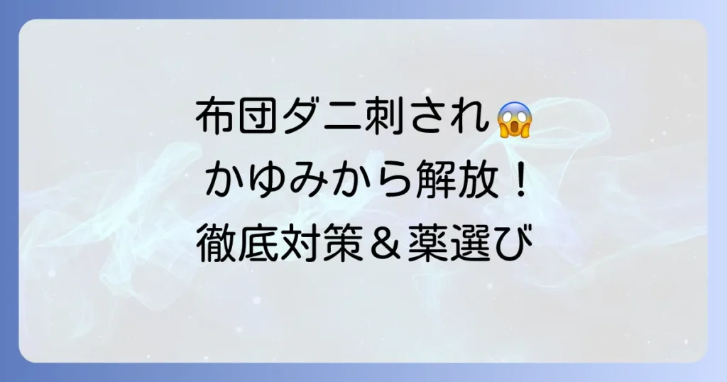 布団ダニに刺された時の薬と対策を徹底解説！かゆみから解放される方法