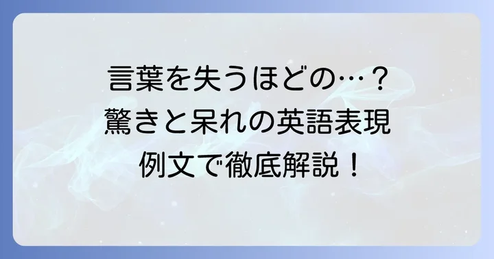 「呆れる」の基本的な英語表現：驚きや衝撃を表すフレーズ