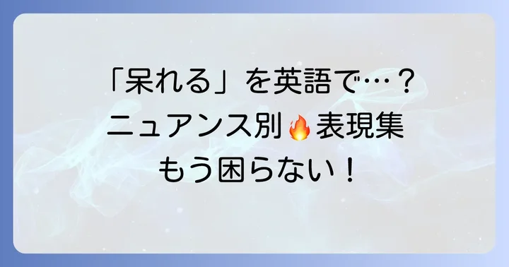 「呆れる」感情を英語で伝えるコツ