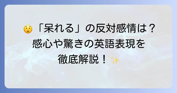 「呆れる」の反対の感情：感心する・驚くの英語表現