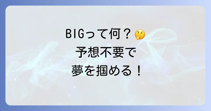 宝くじBIGとは？予想いらずの魅力と種類