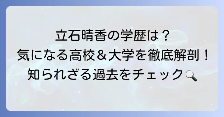 立石晴香さんの基本プロフィールと学歴概要