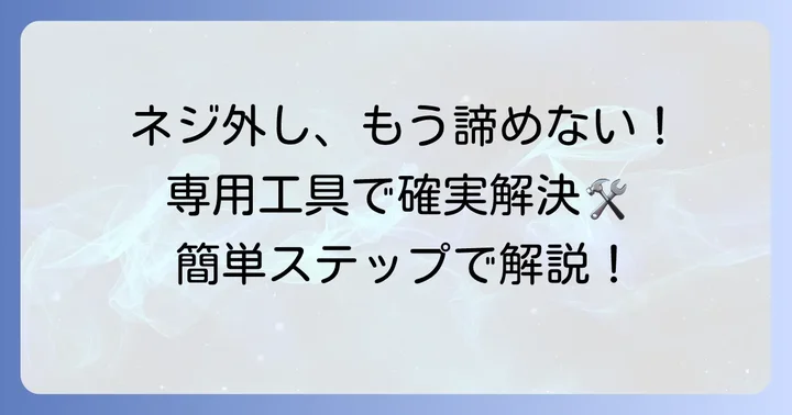 専用工具を使ったなめた六角ネジの確実な外し方