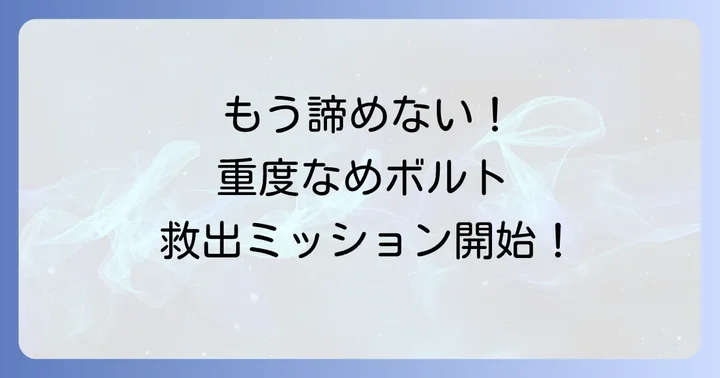 六角穴付きボルトがなめた時の外し方【重度なめ編】